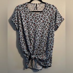 Blue Animal print Top L